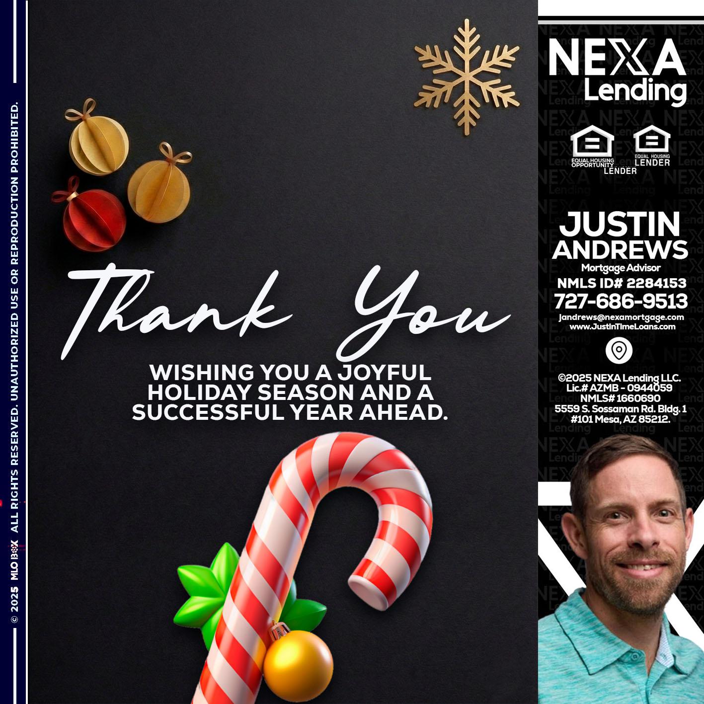 THANK YOU - Justin Andrews -Mortgage Advisor