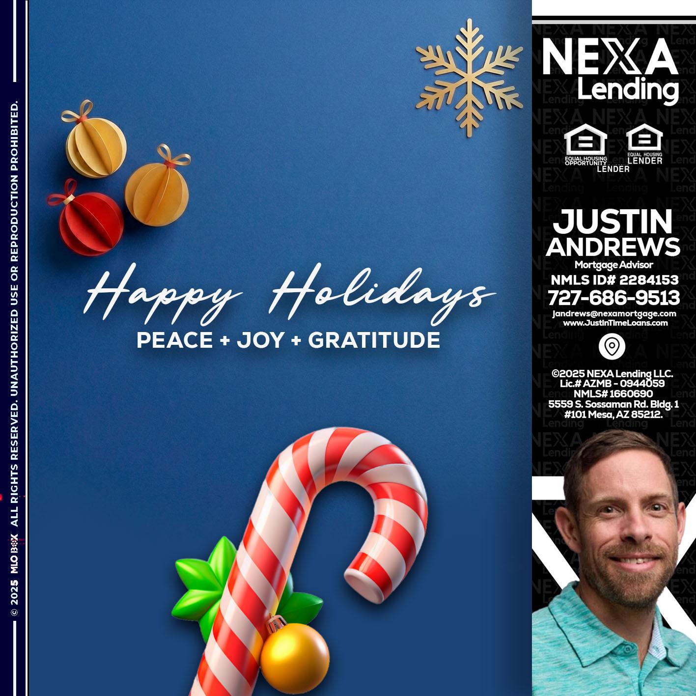 HAPPY HOLIDAYS - Justin Andrews -Mortgage Advisor
