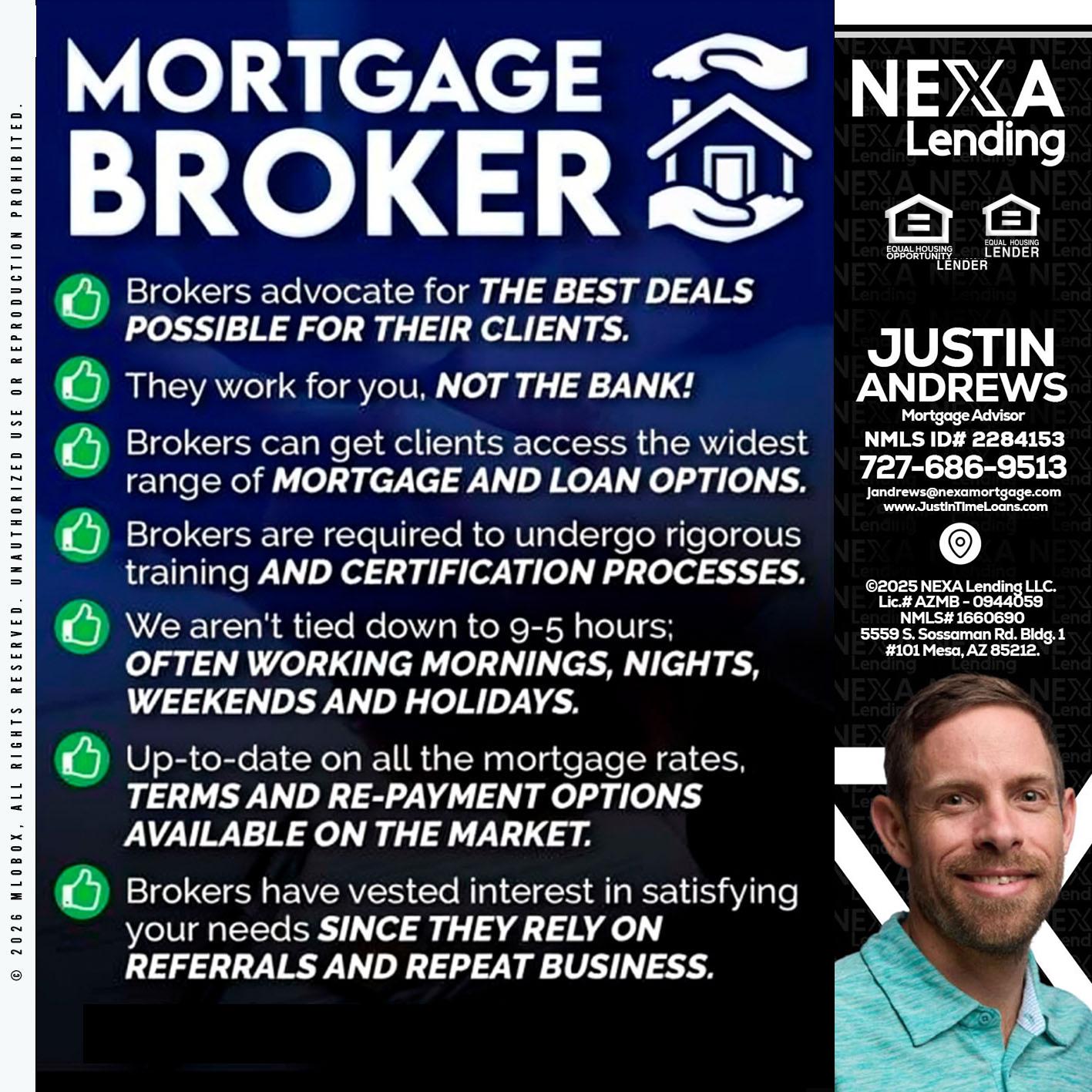 MORTGAGE BROKER - Justin Andrews -Mortgage Advisor