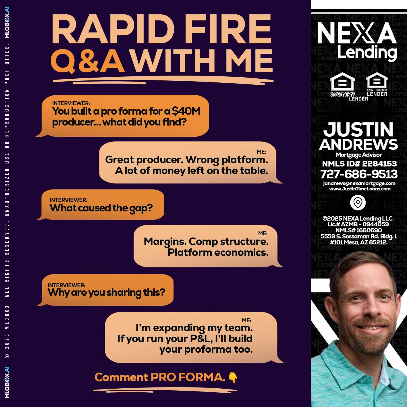RAPID FIRE - Justin Andrews -Mortgage Advisor