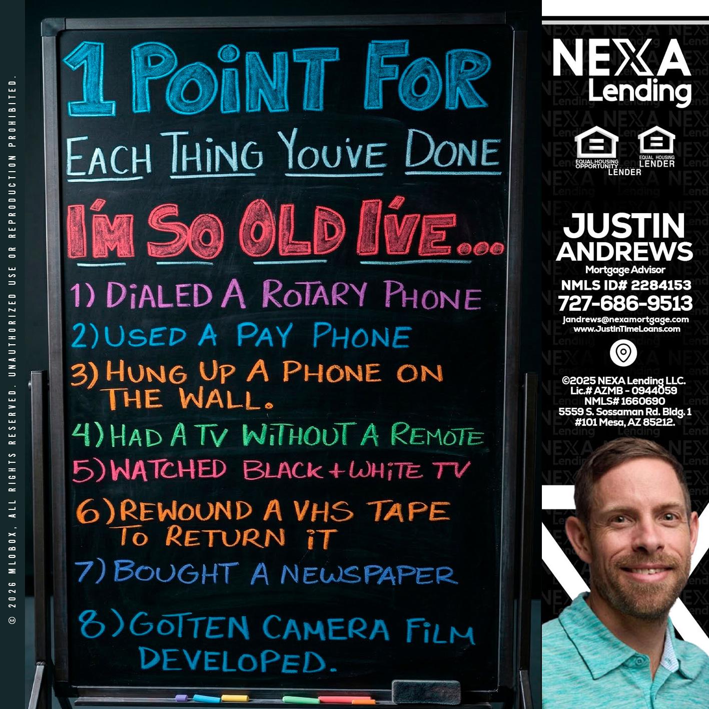 1 point for - Justin Andrews -Mortgage Advisor