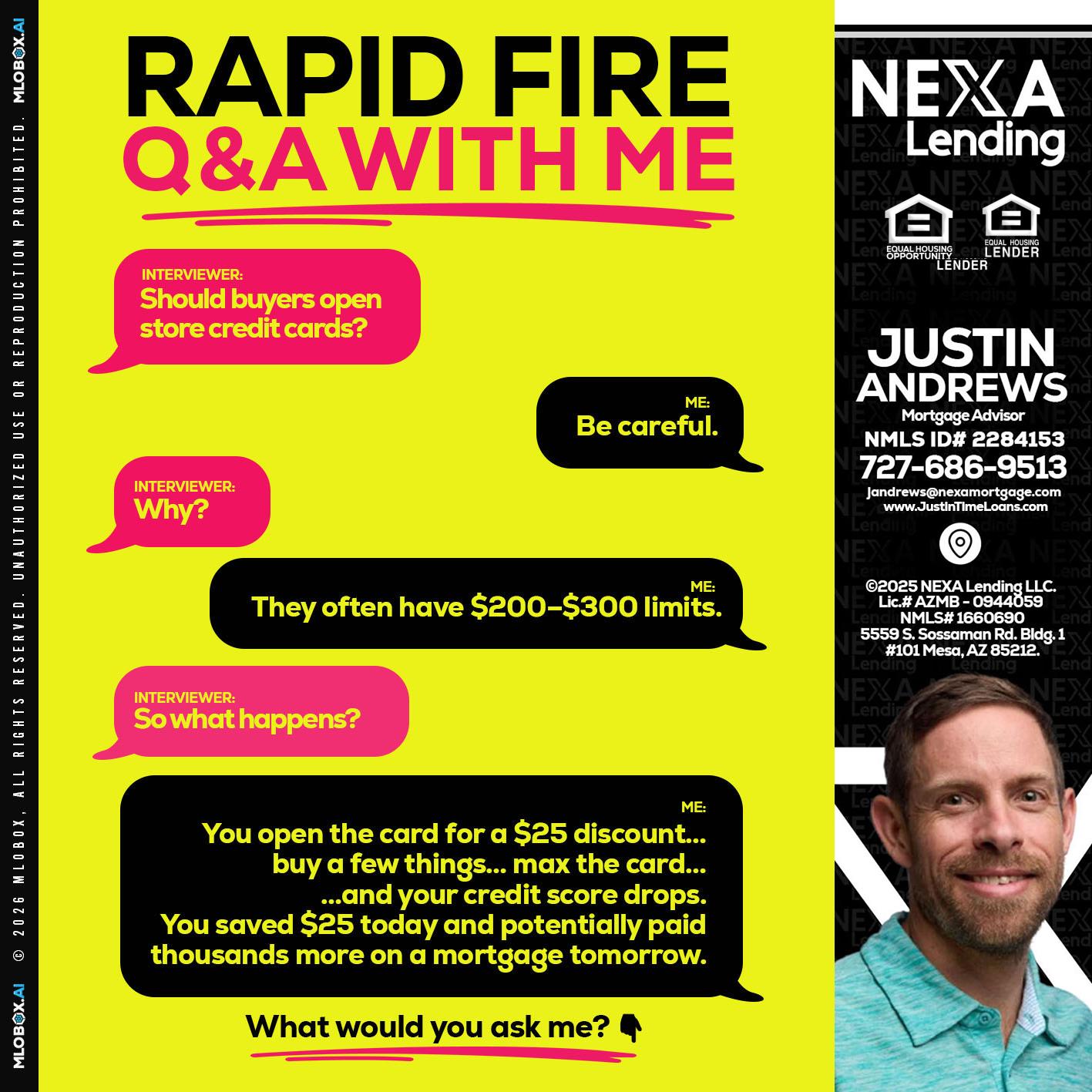 RAPID FIRE Q&A - Justin Andrews -Mortgage Advisor