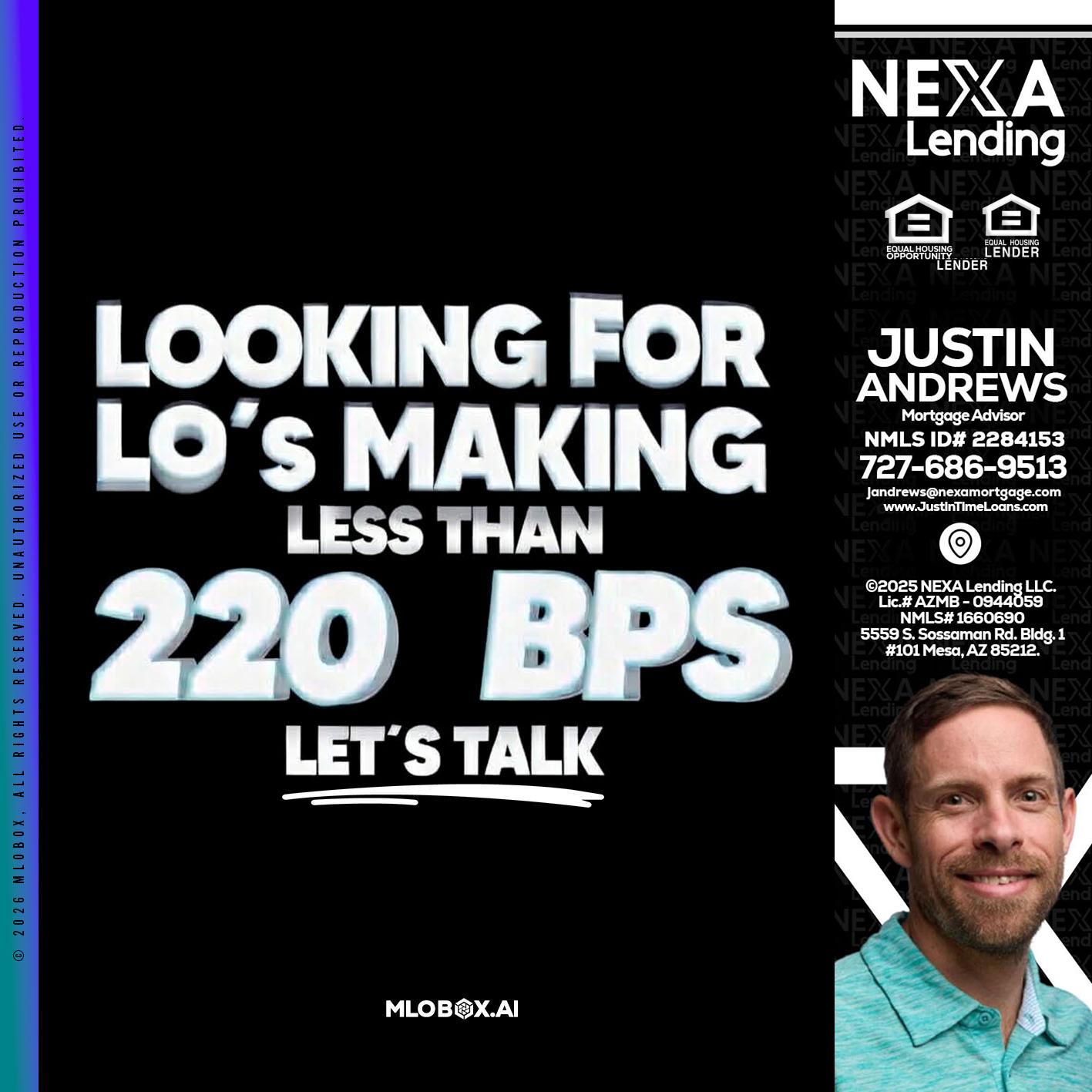 LOOKING FOR - Justin Andrews -Mortgage Advisor