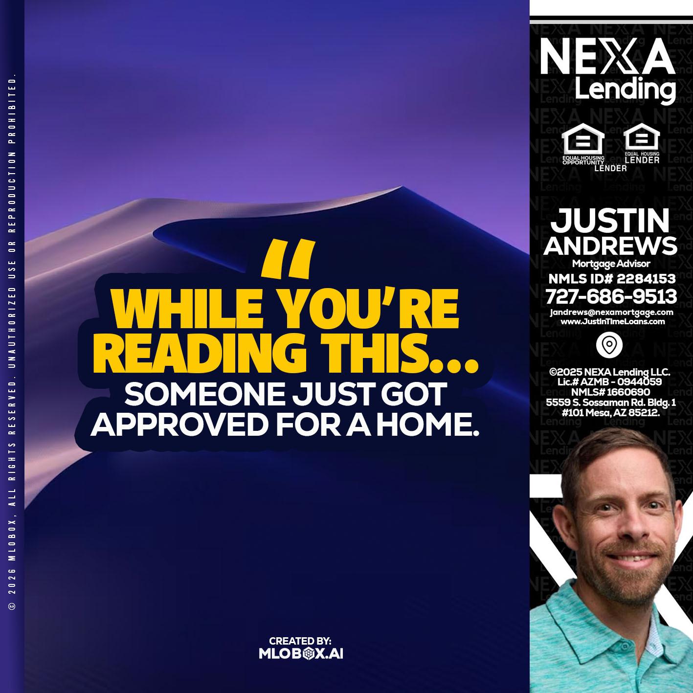 WHILE YOU - Justin Andrews -Mortgage Advisor
