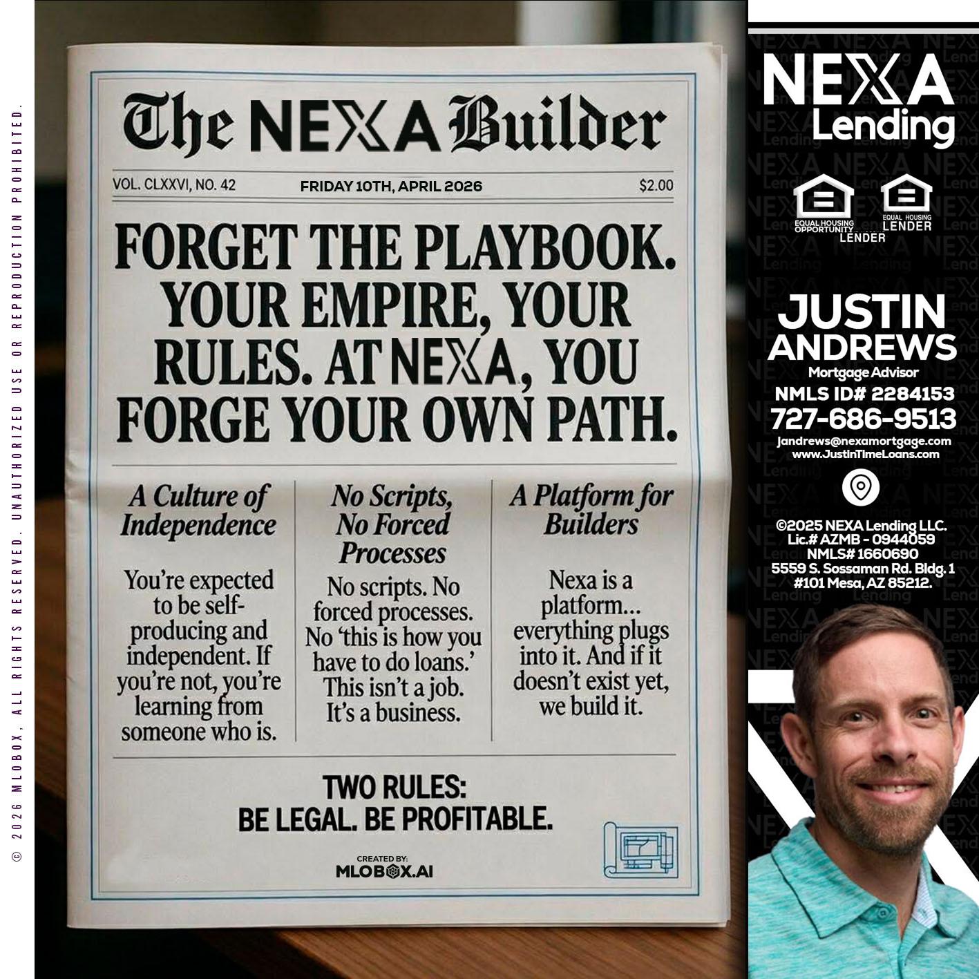 THE NEXA BUILDER - Justin Andrews -Mortgage Advisor