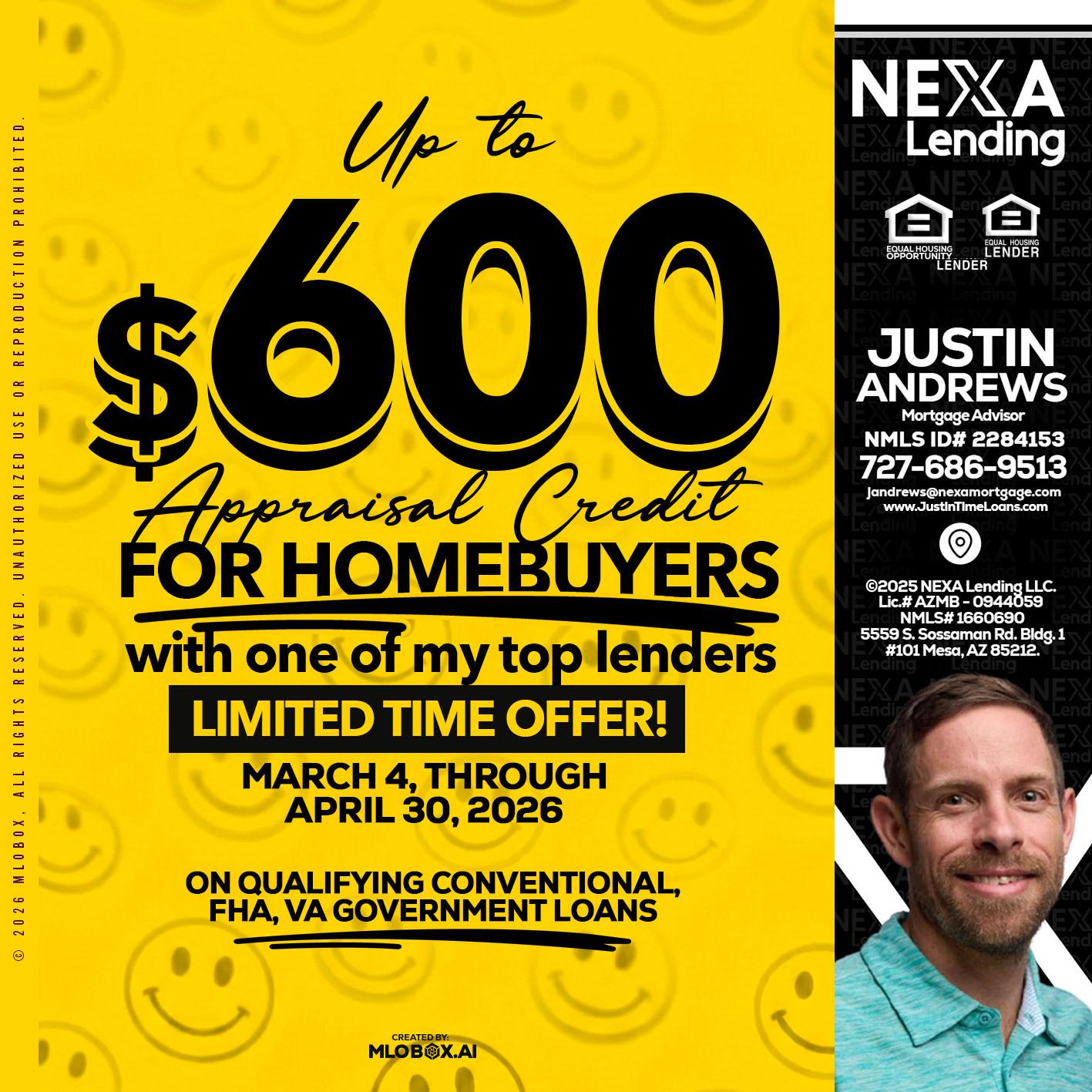 UP TO 600 - Justin Andrews -Mortgage Advisor