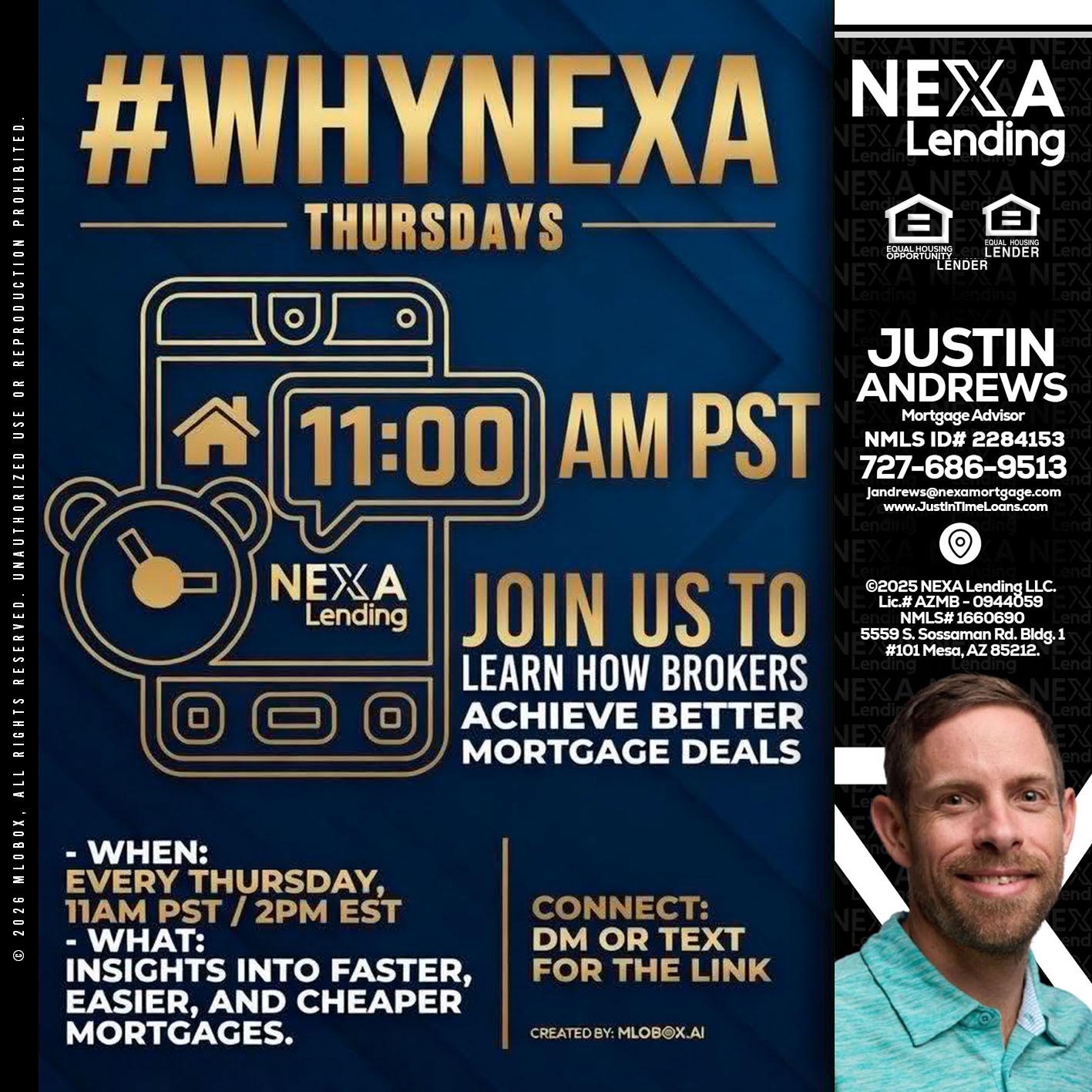 WHY NEXA THURDAYS - Justin Andrews -Mortgage Advisor