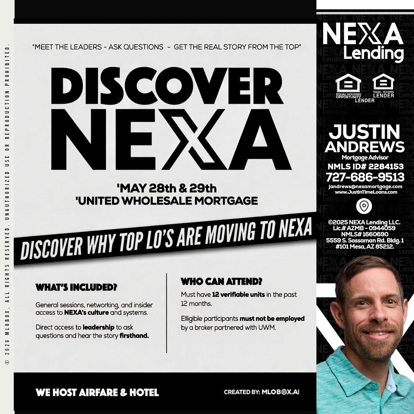 DISCOVER NEXA - Justin Andrews -Mortgage Advisor