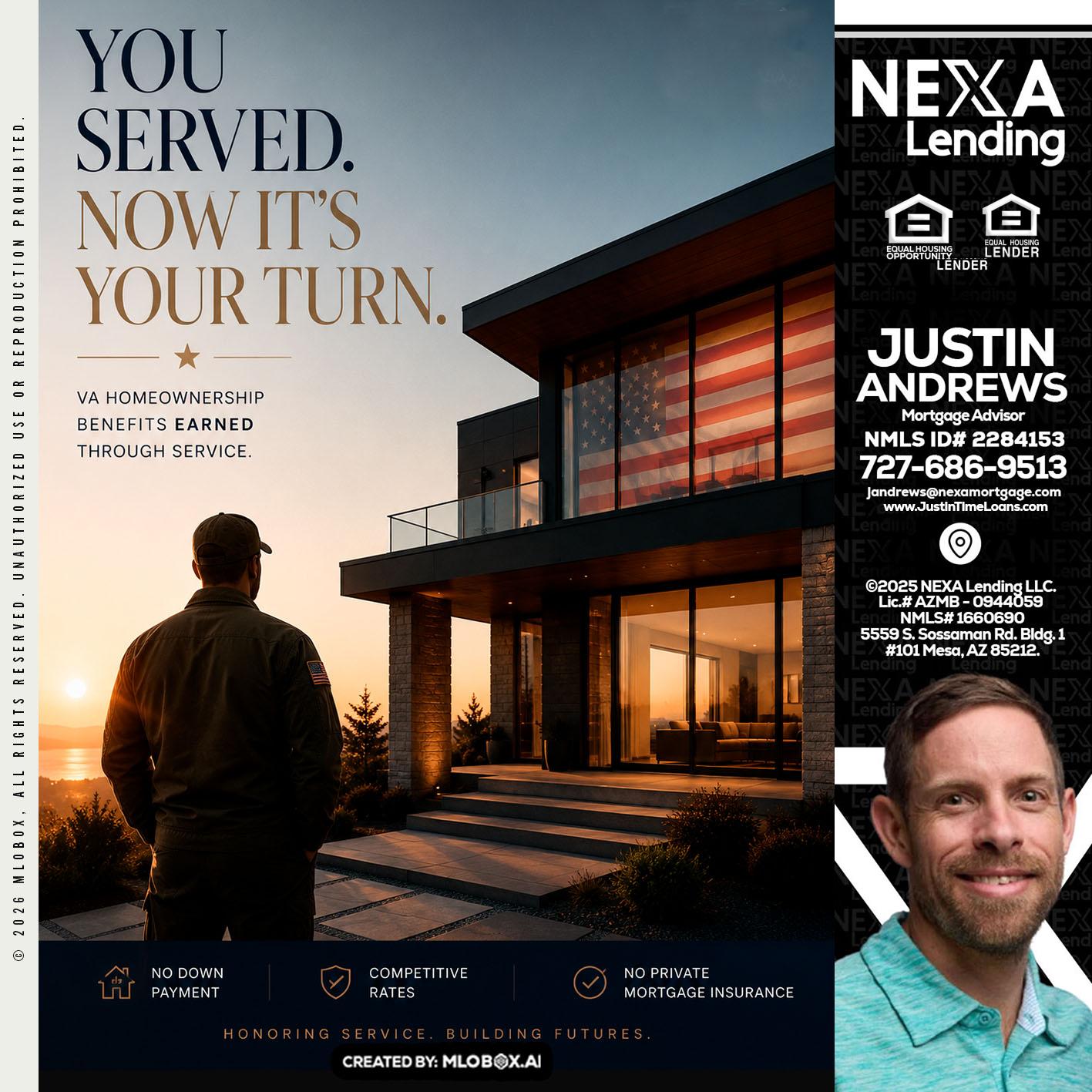 YOU SERVED - Justin Andrews -Mortgage Advisor