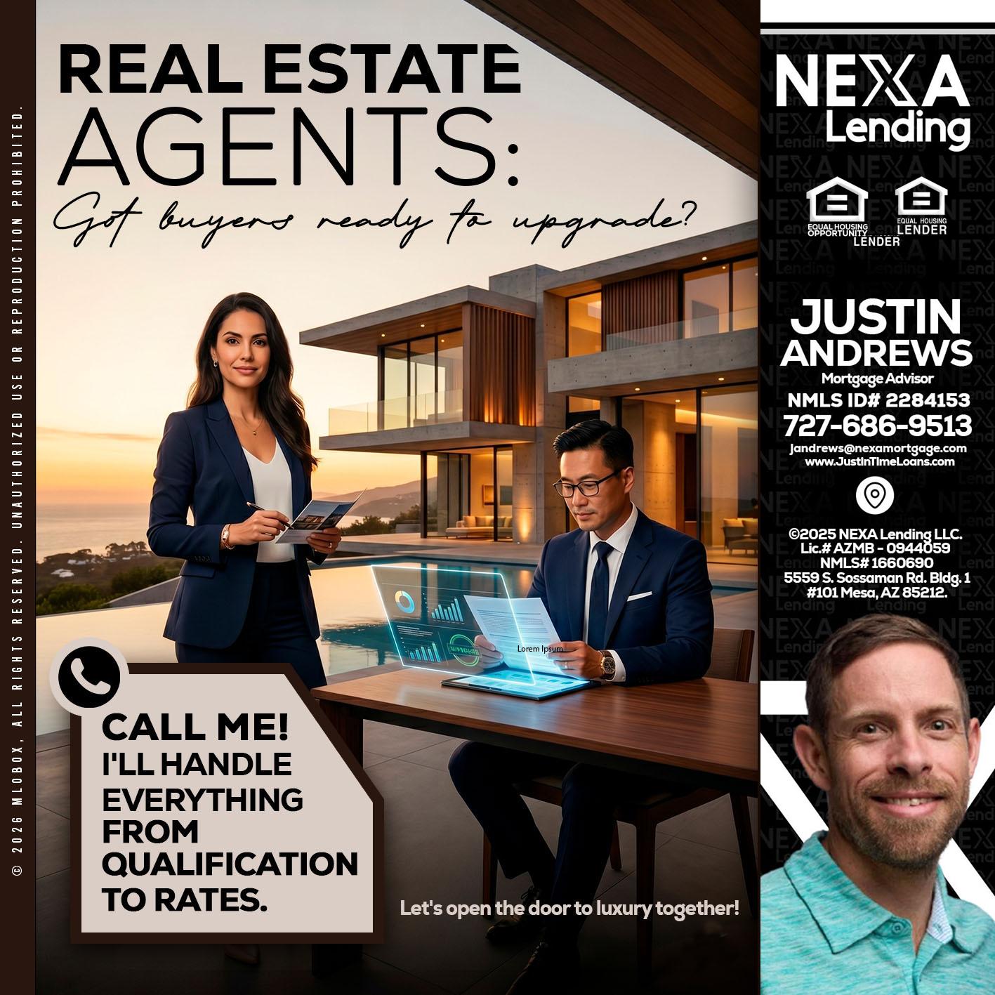 REAL ESTATE AGENTS - Justin Andrews -Mortgage Advisor