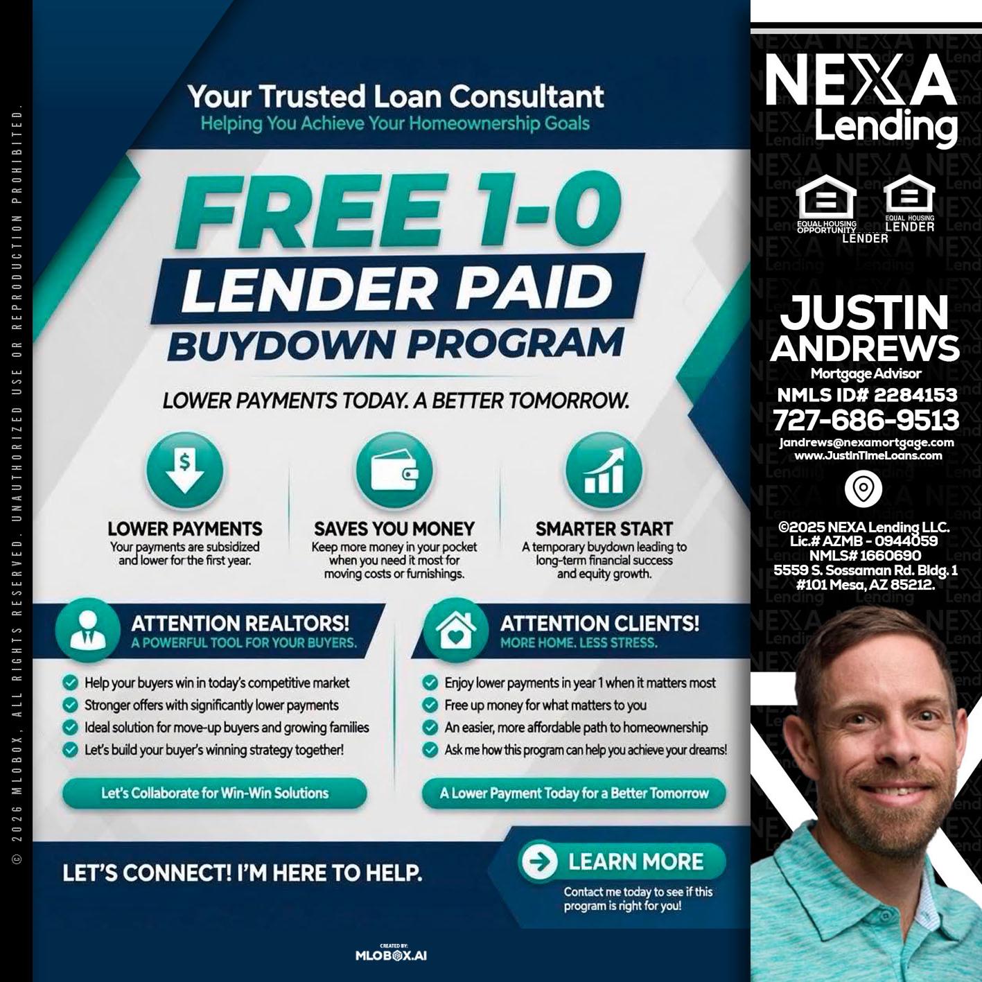 FREE 1-0 - Justin Andrews -Mortgage Advisor