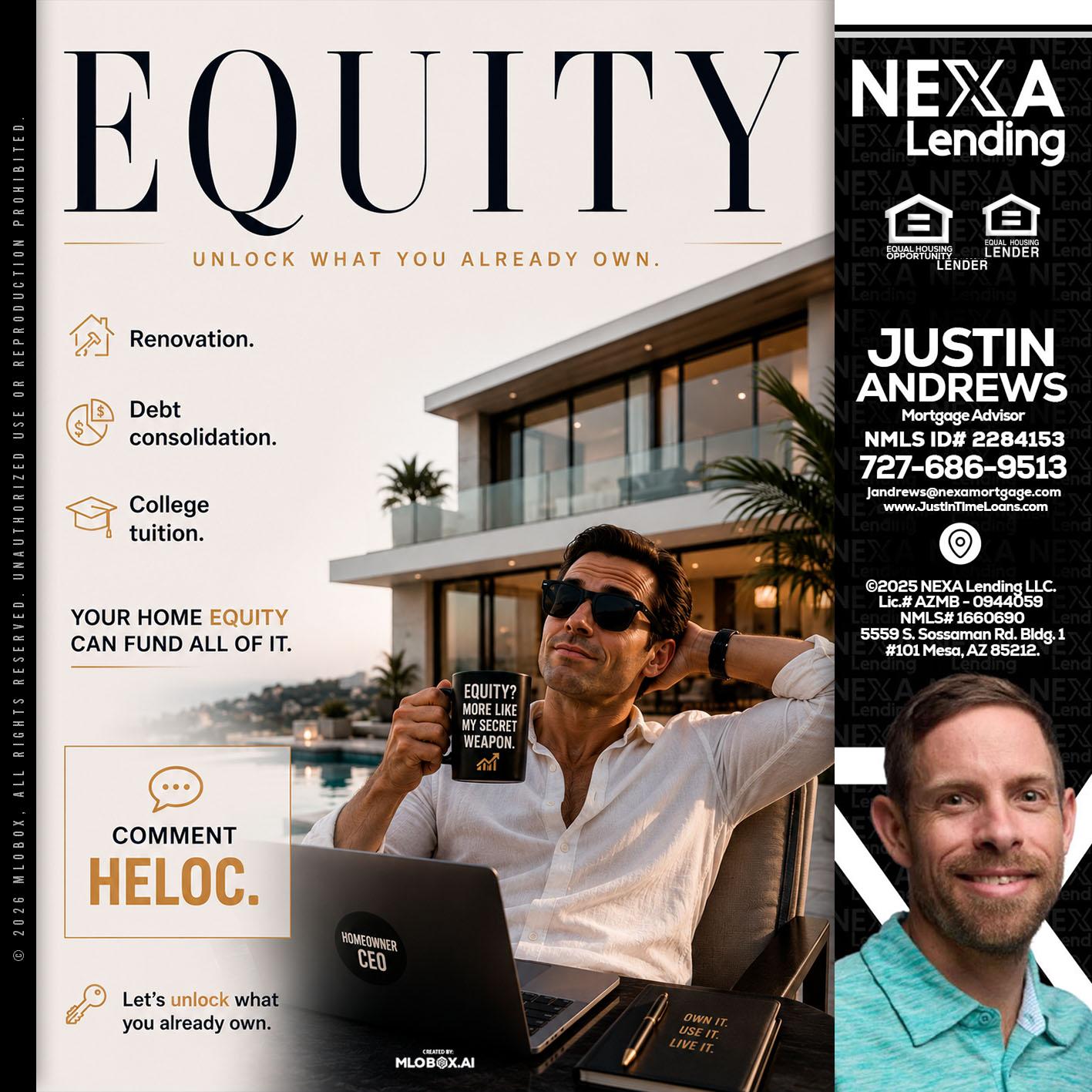 EQUITY - Justin Andrews -Mortgage Advisor
