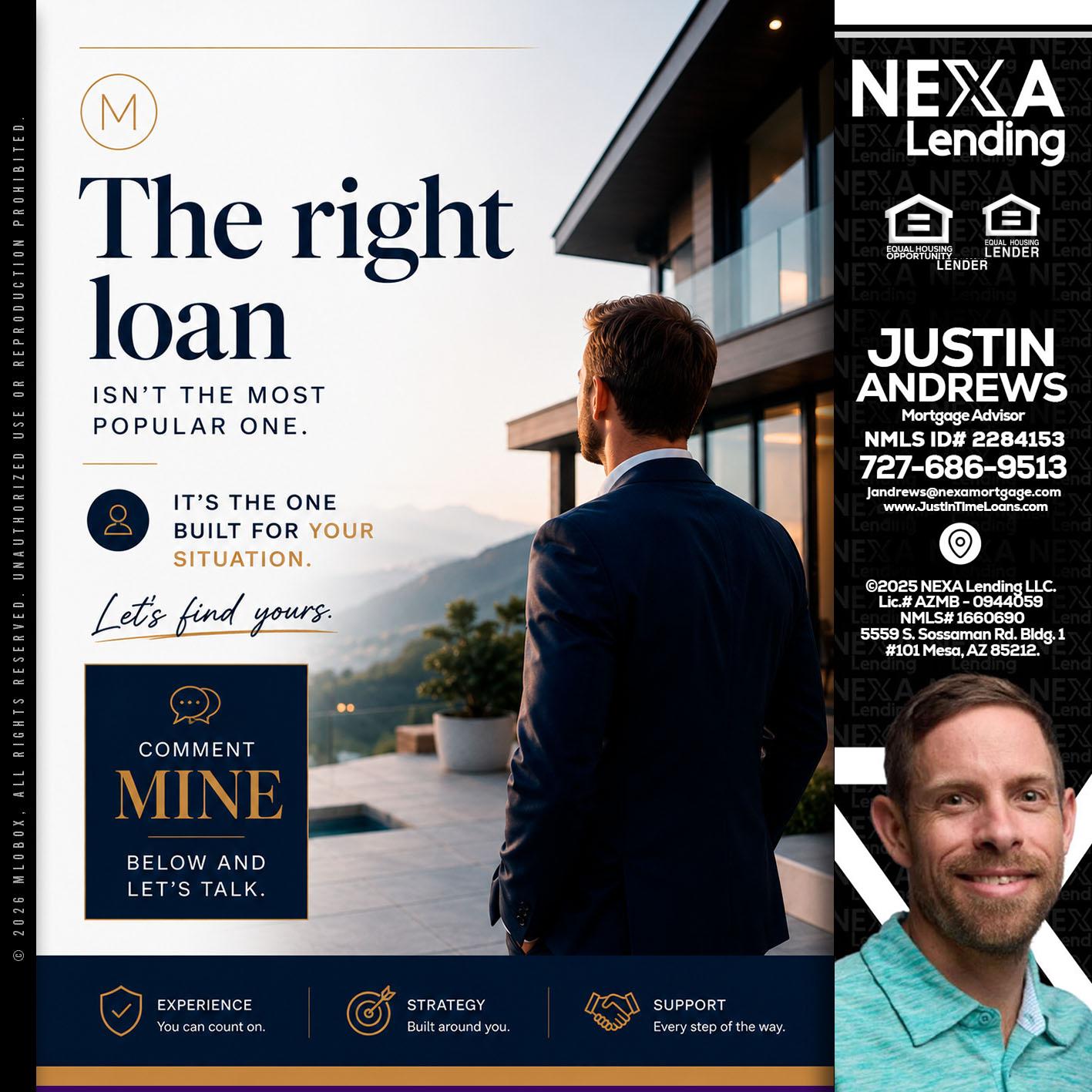 THE RIGHT LOAN - Justin Andrews -Mortgage Advisor