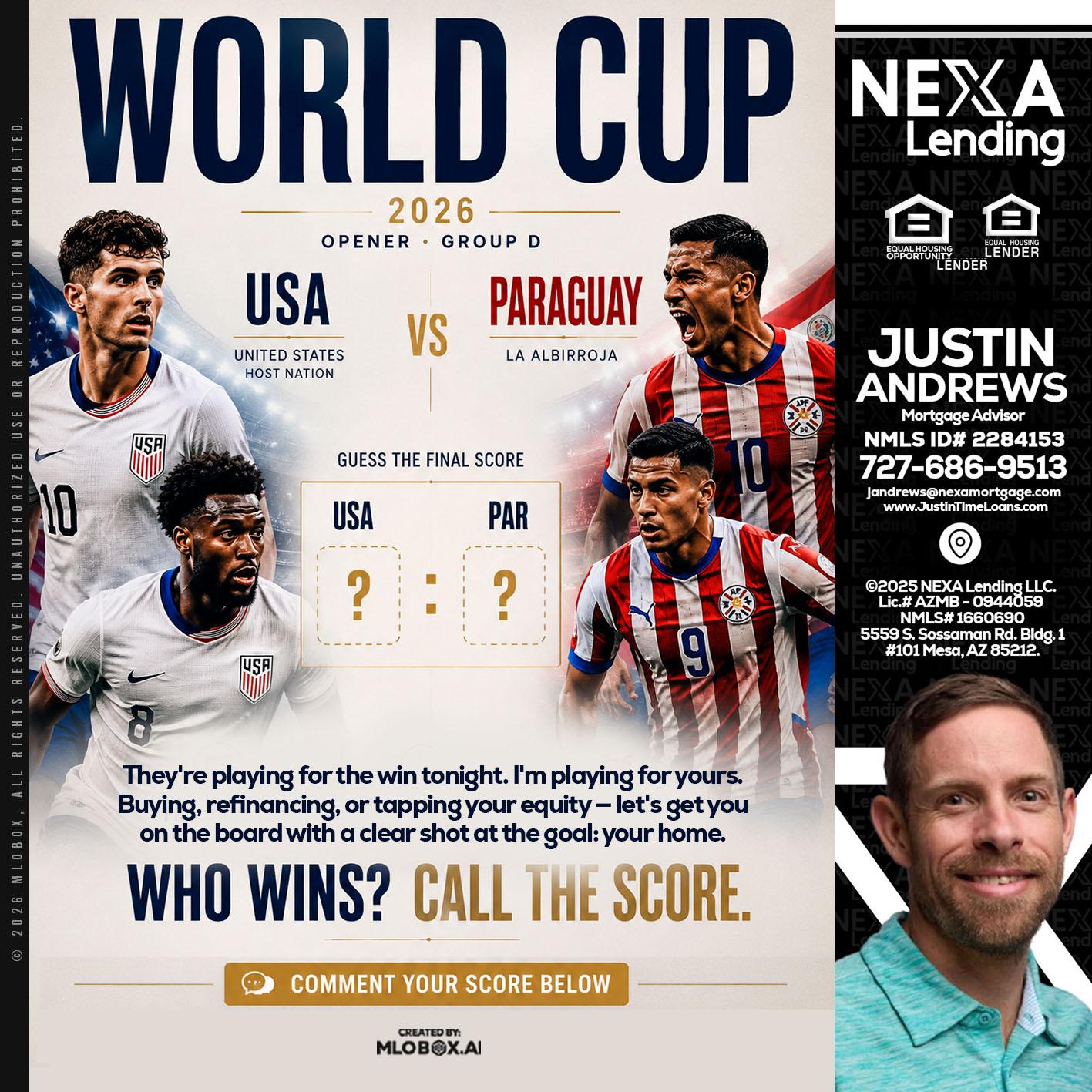 WORLD CUP 2026 - Justin Andrews -Mortgage Advisor