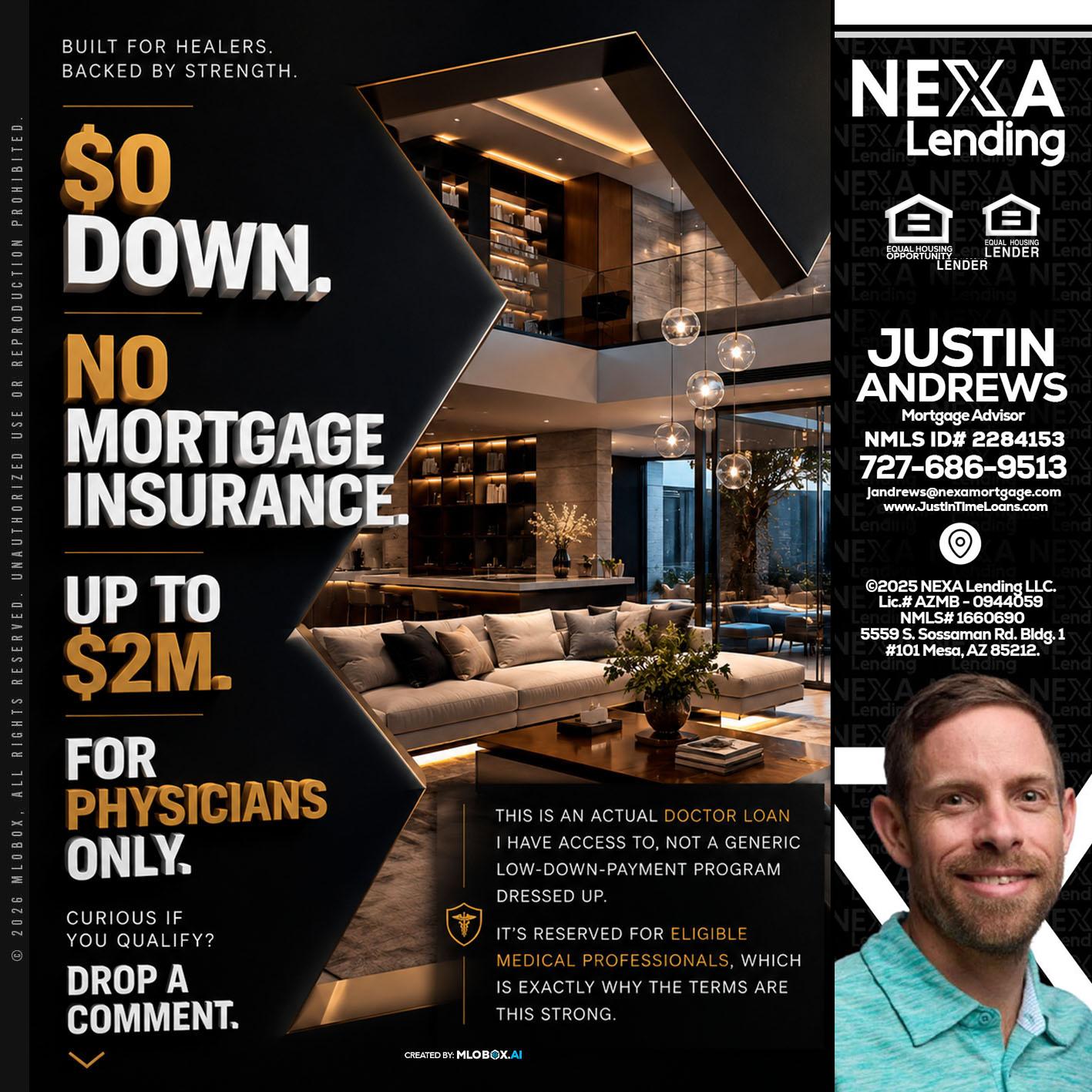 $0 DOWN - Justin Andrews -Mortgage Advisor