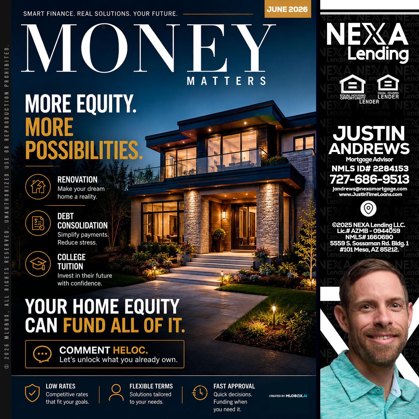 MONEY MATTERS - Justin Andrews -Mortgage Advisor