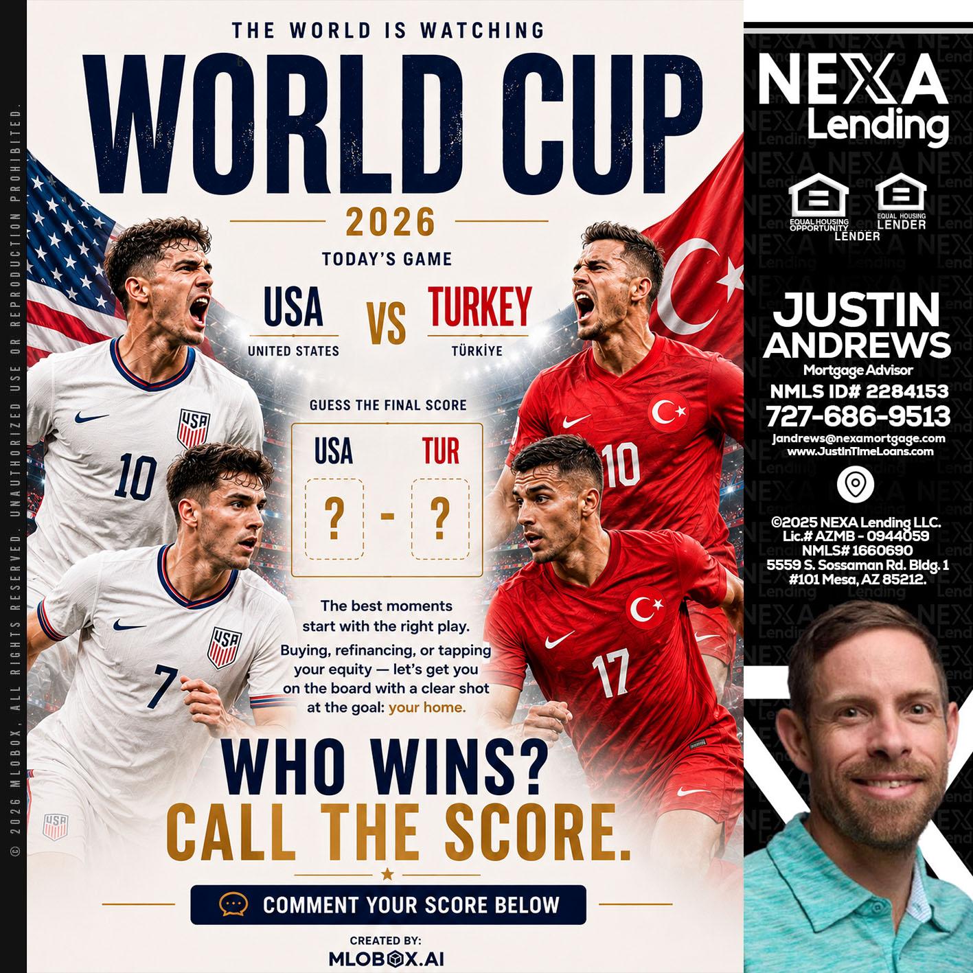 WORLD CUP 2026 - Justin Andrews -Mortgage Advisor