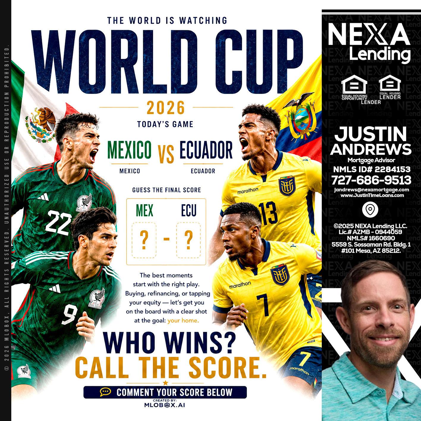 WORLD CUP 2026 - Justin Andrews -Mortgage Advisor