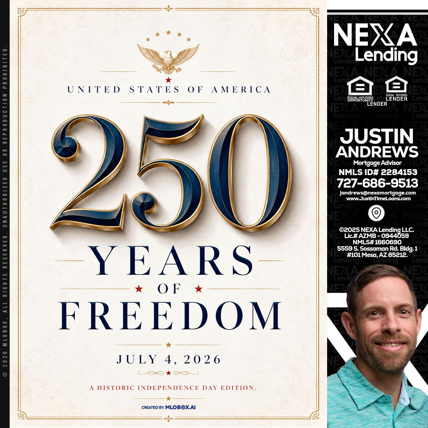 250 YEARS - Justin Andrews -Mortgage Advisor