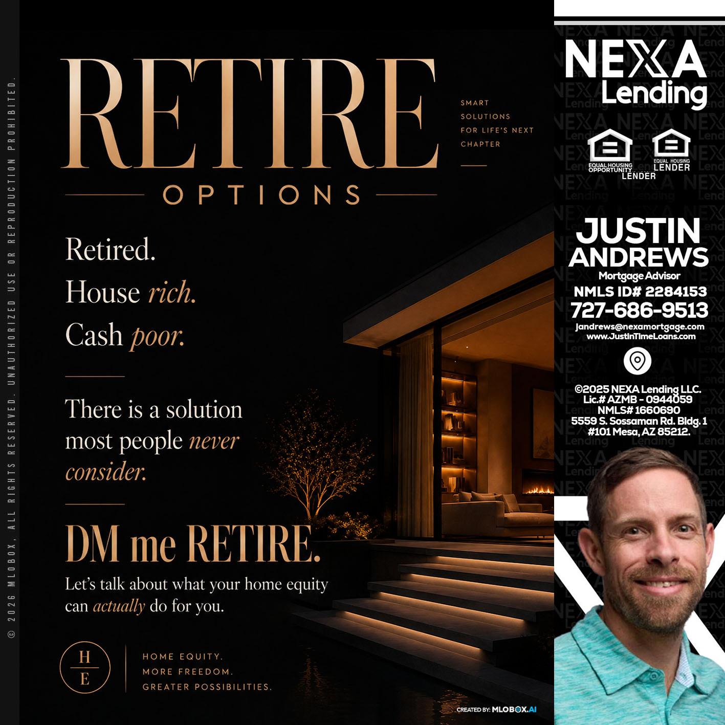 RETIRE LOANS - Justin Andrews -Mortgage Advisor
