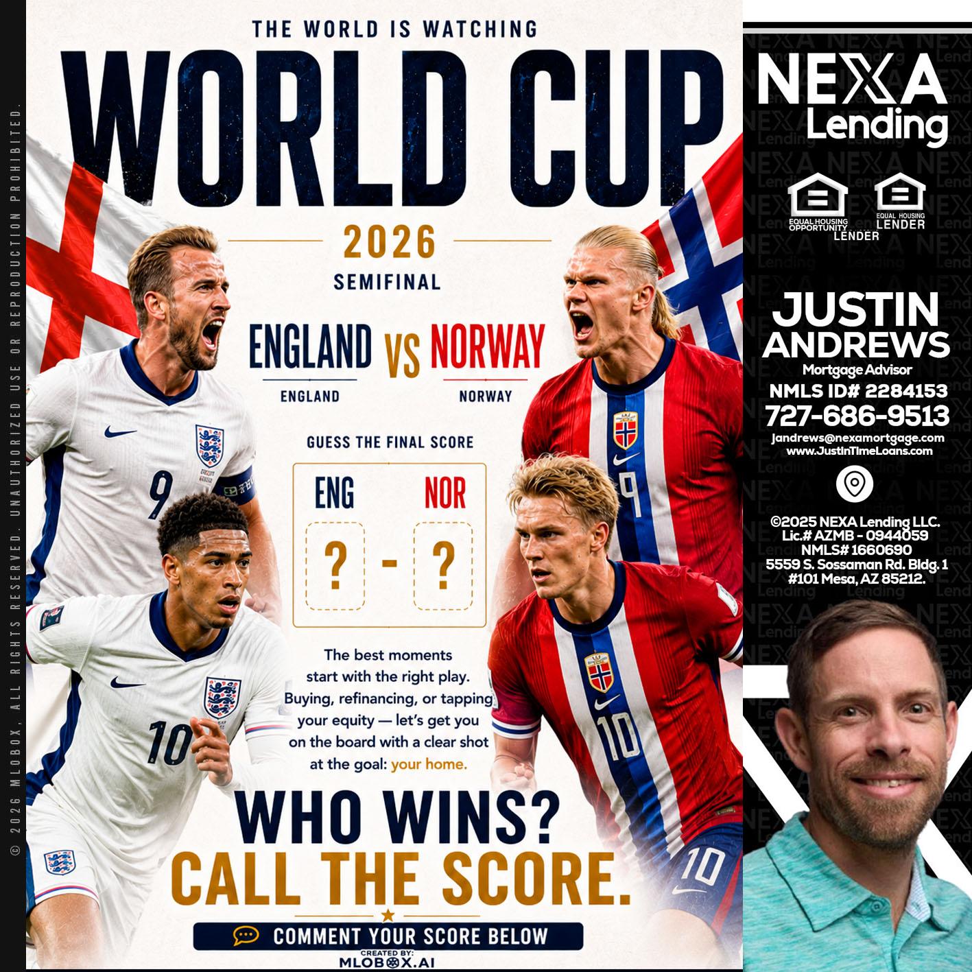 WORLD CUP 2026 - Justin Andrews -Mortgage Advisor