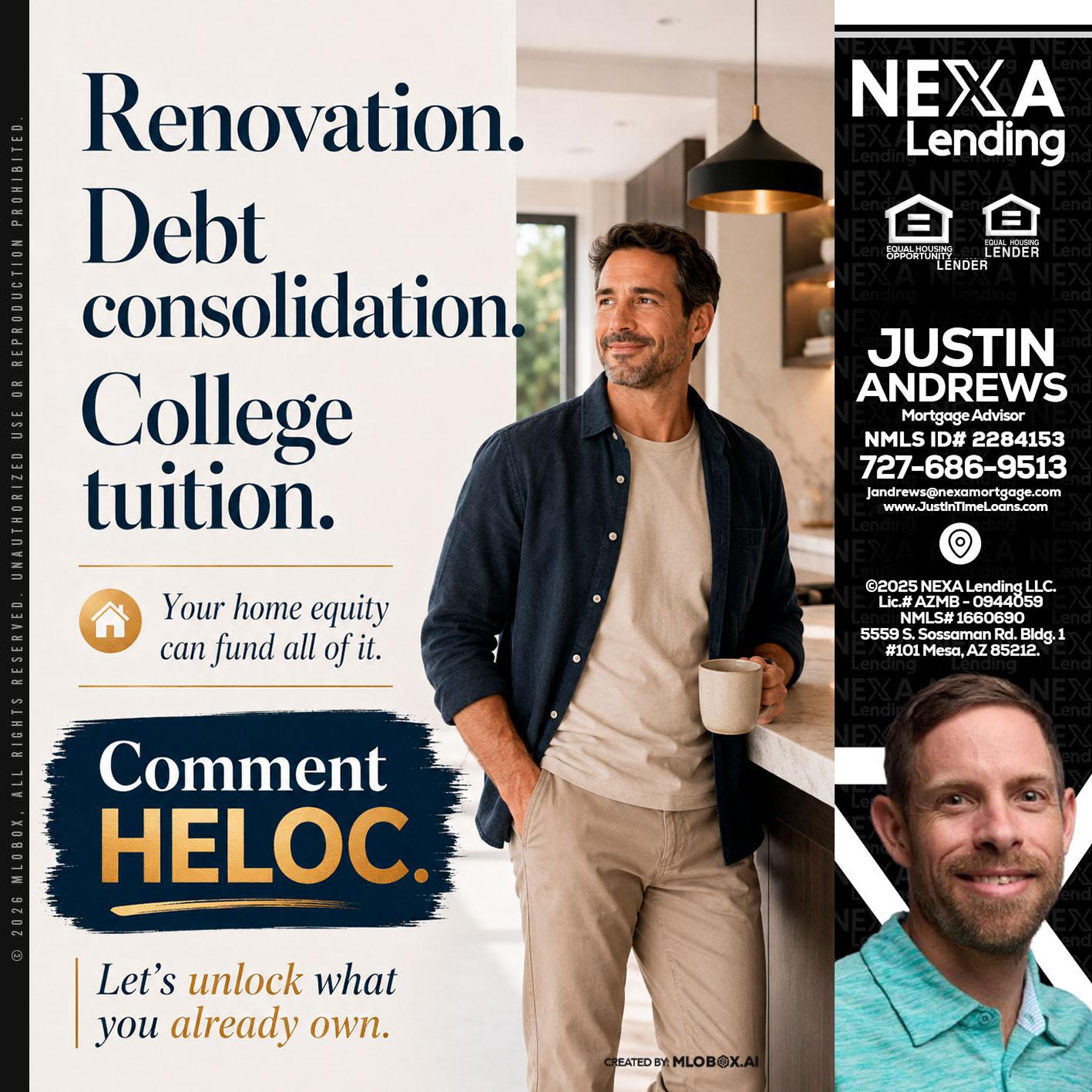 RENOVATION DEBT - Justin Andrews -Mortgage Advisor