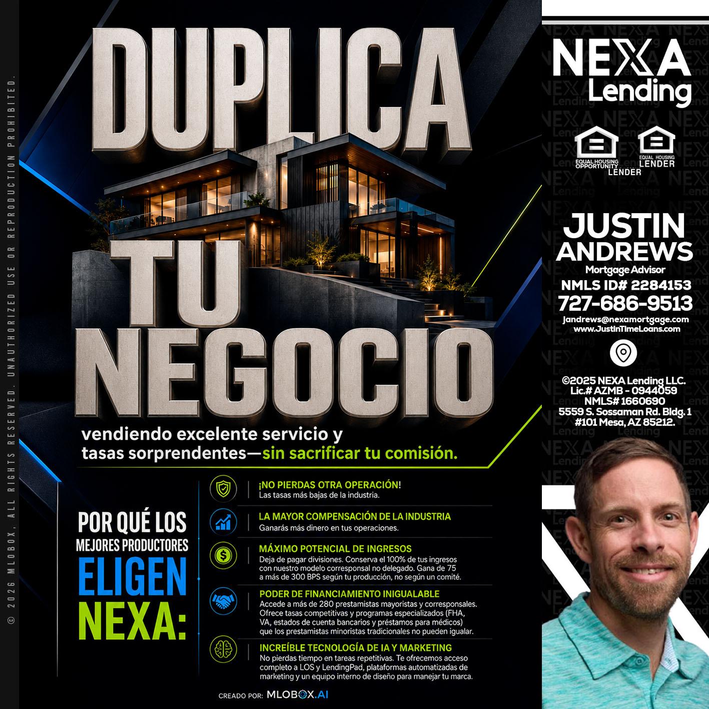 DUPLICA TU NEGOCIO - Justin Andrews -Mortgage Advisor