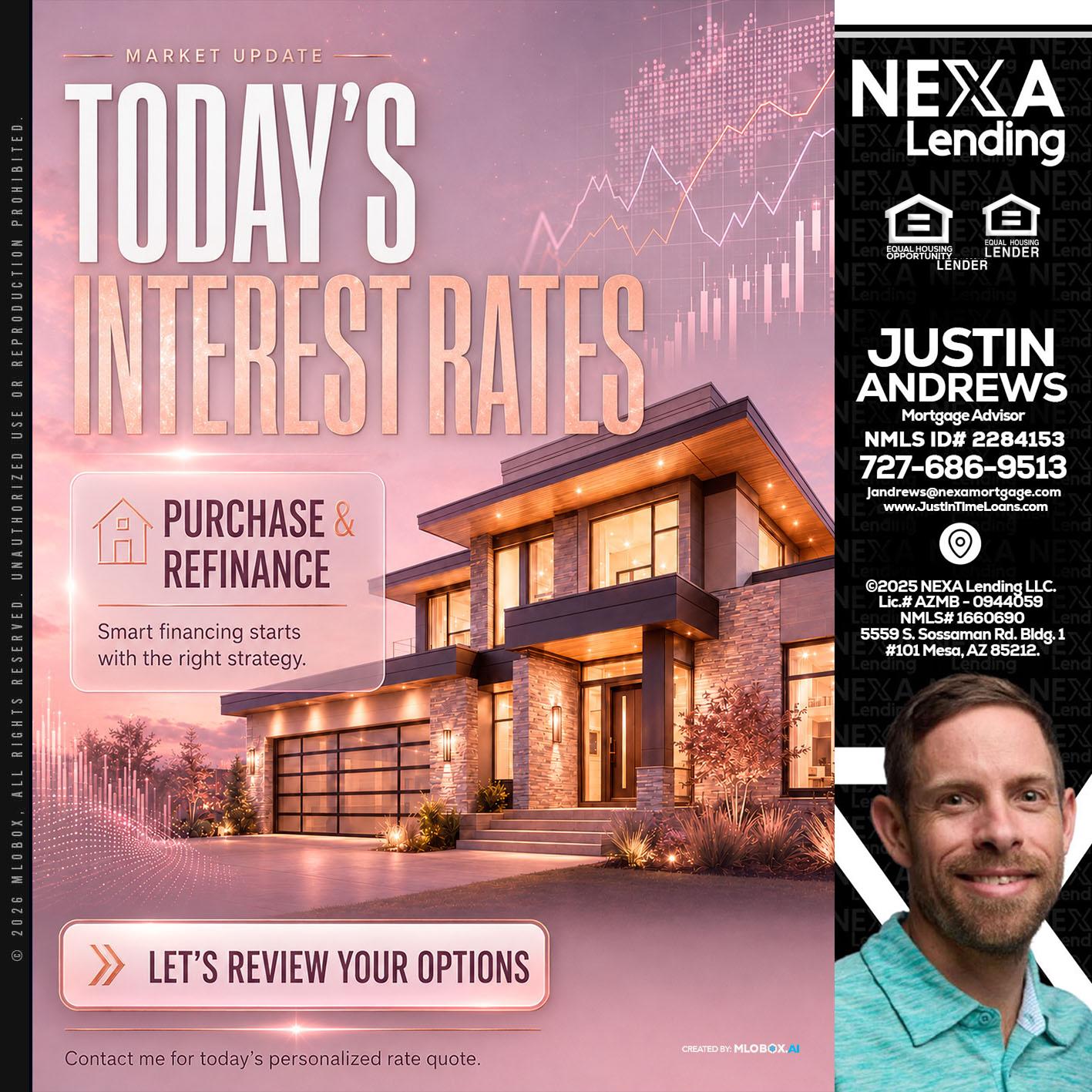 todays interest rates - Justin Andrews -Mortgage Advisor