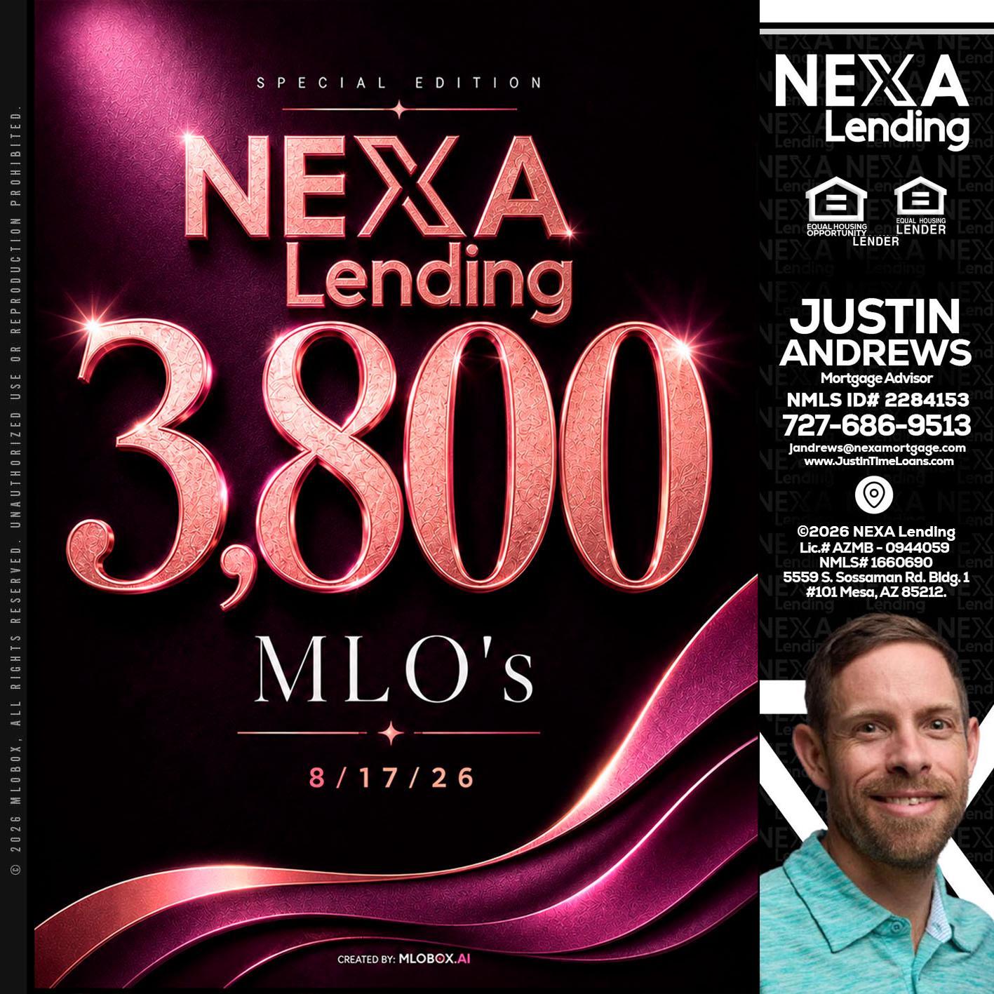 3800 MLOs - Justin Andrews -Mortgage Advisor