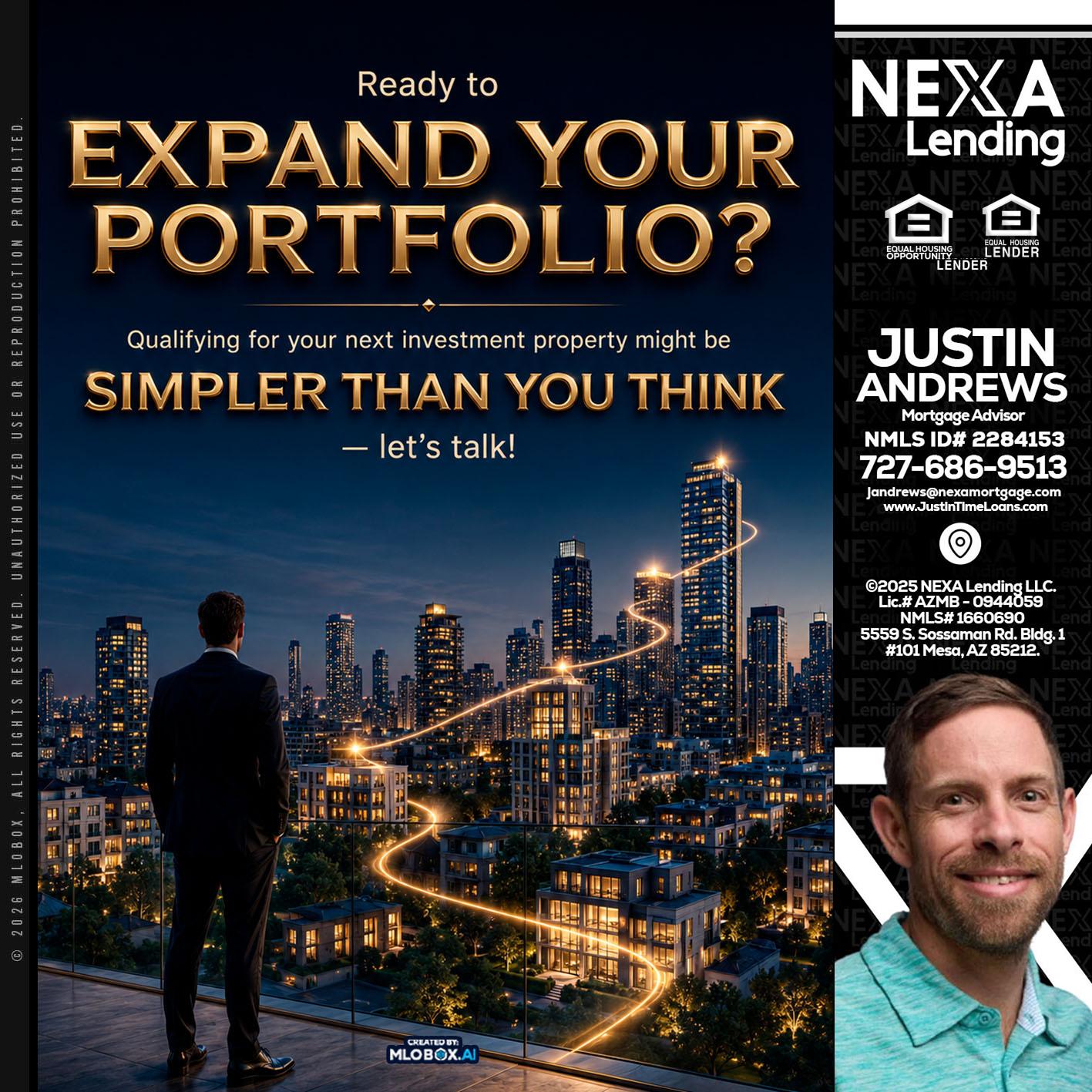 expand you portfolio - Justin Andrews -Mortgage Advisor