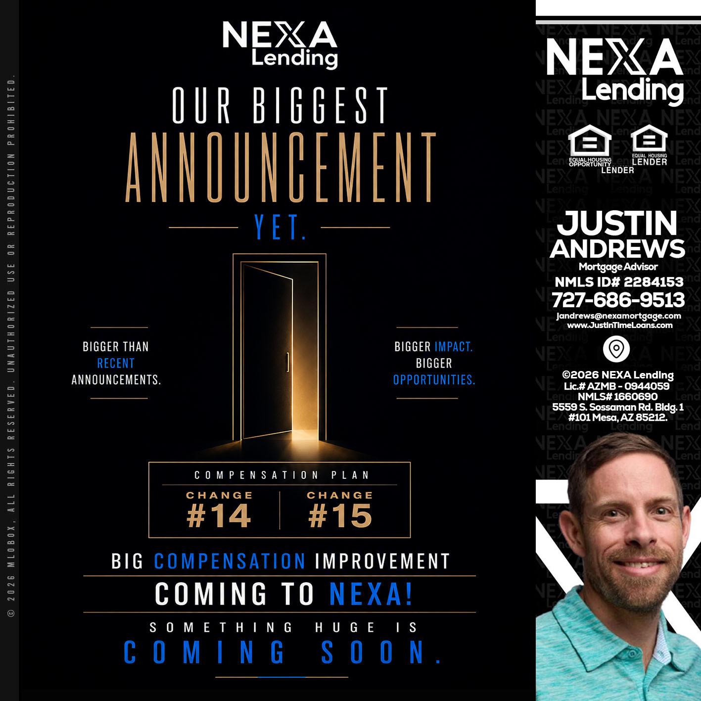 ANNOUNCEMENT - Justin Andrews -Mortgage Advisor
