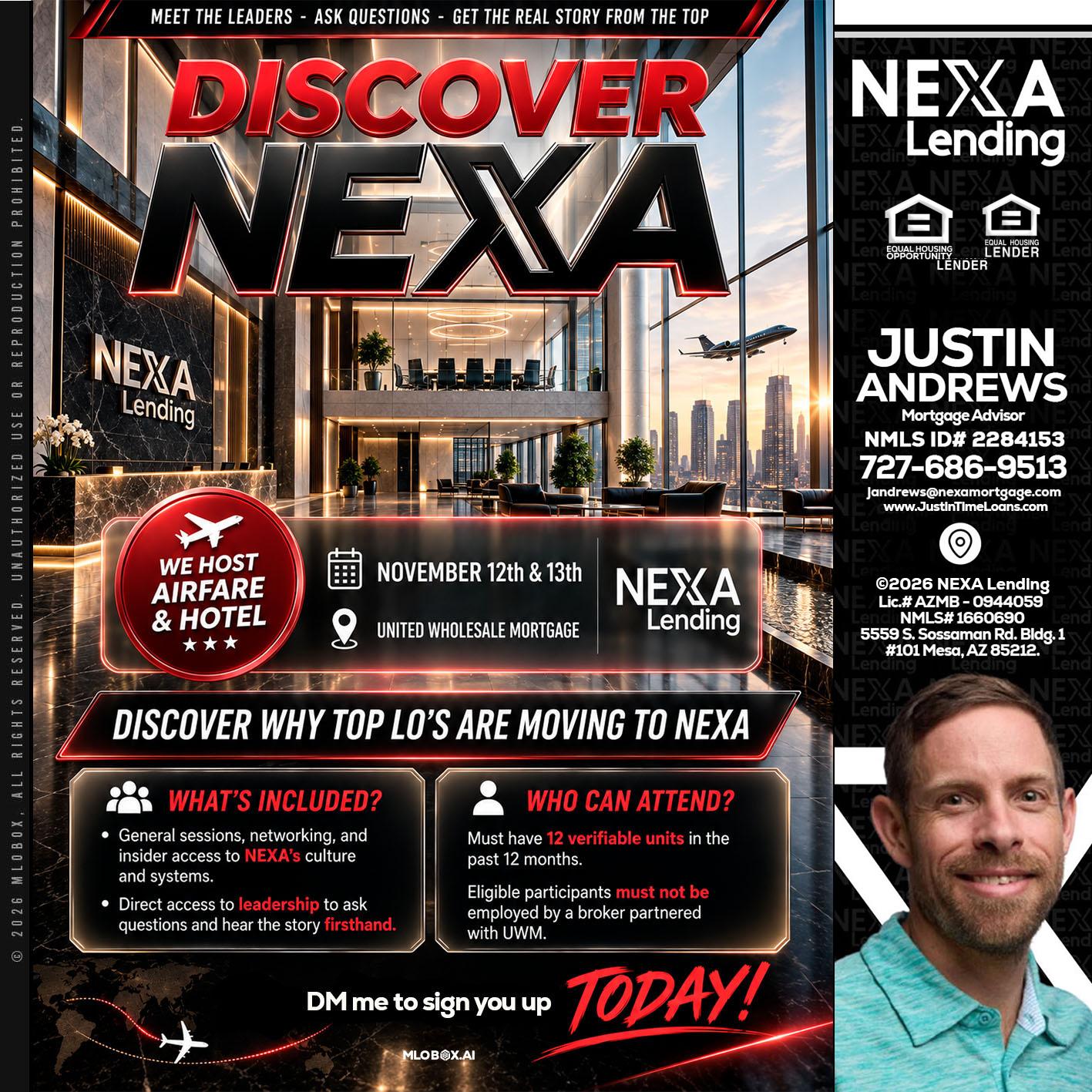 DISCOVER NEXA - Justin Andrews -Mortgage Advisor