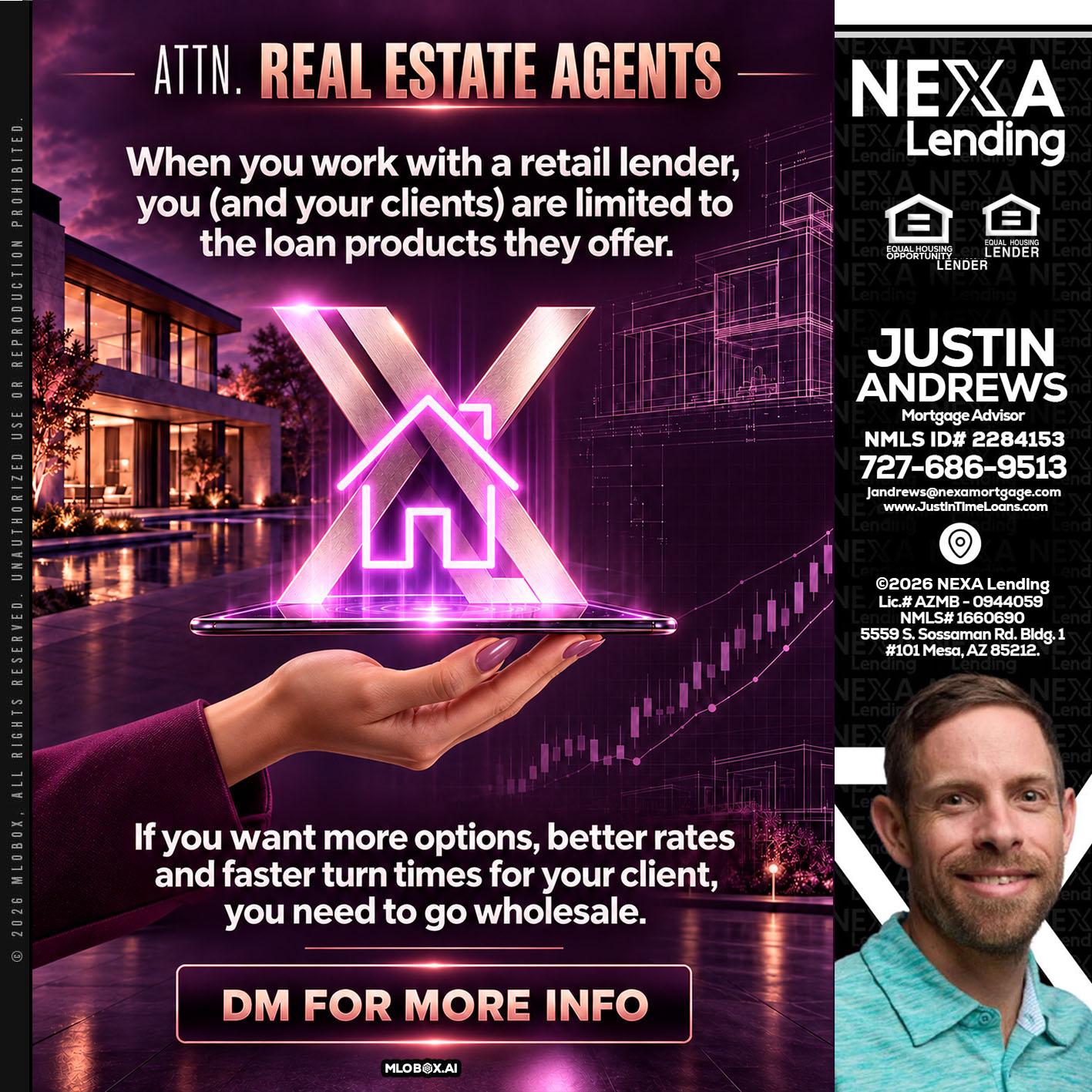 REAL ESTATE AGENTS - Justin Andrews -Mortgage Advisor