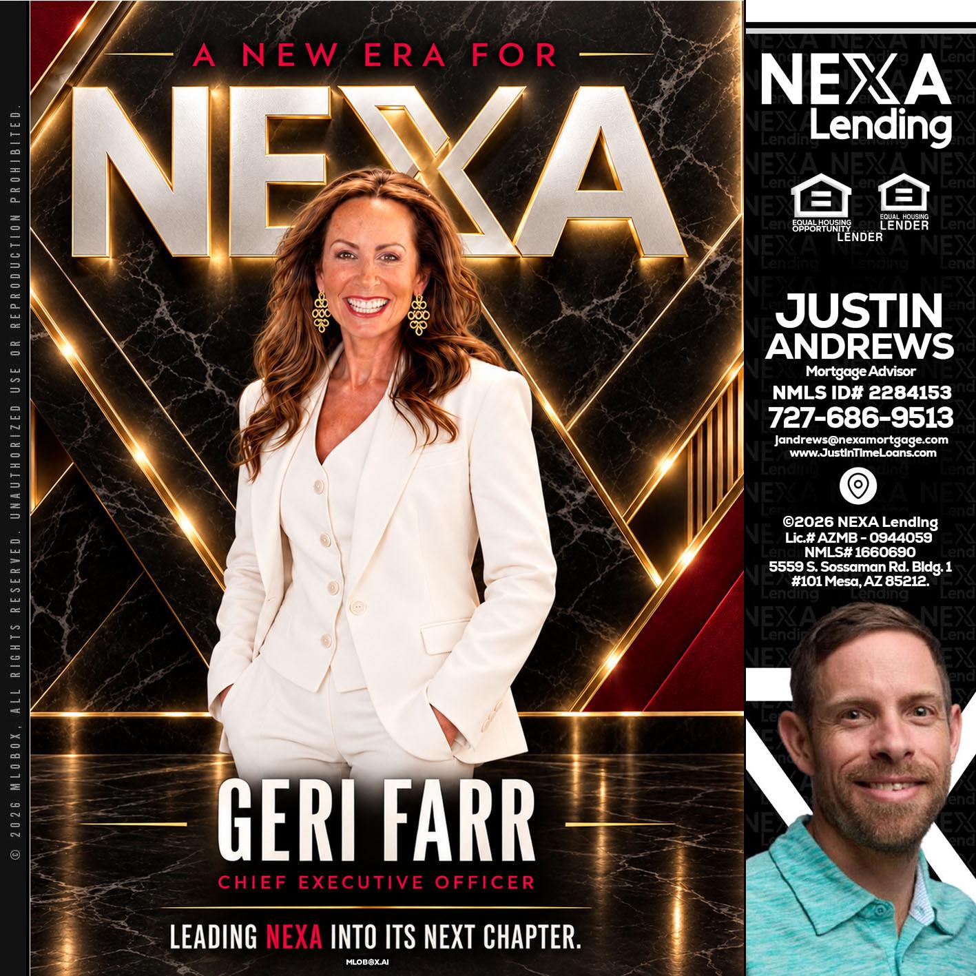 GERI FARR - Justin Andrews -Mortgage Advisor