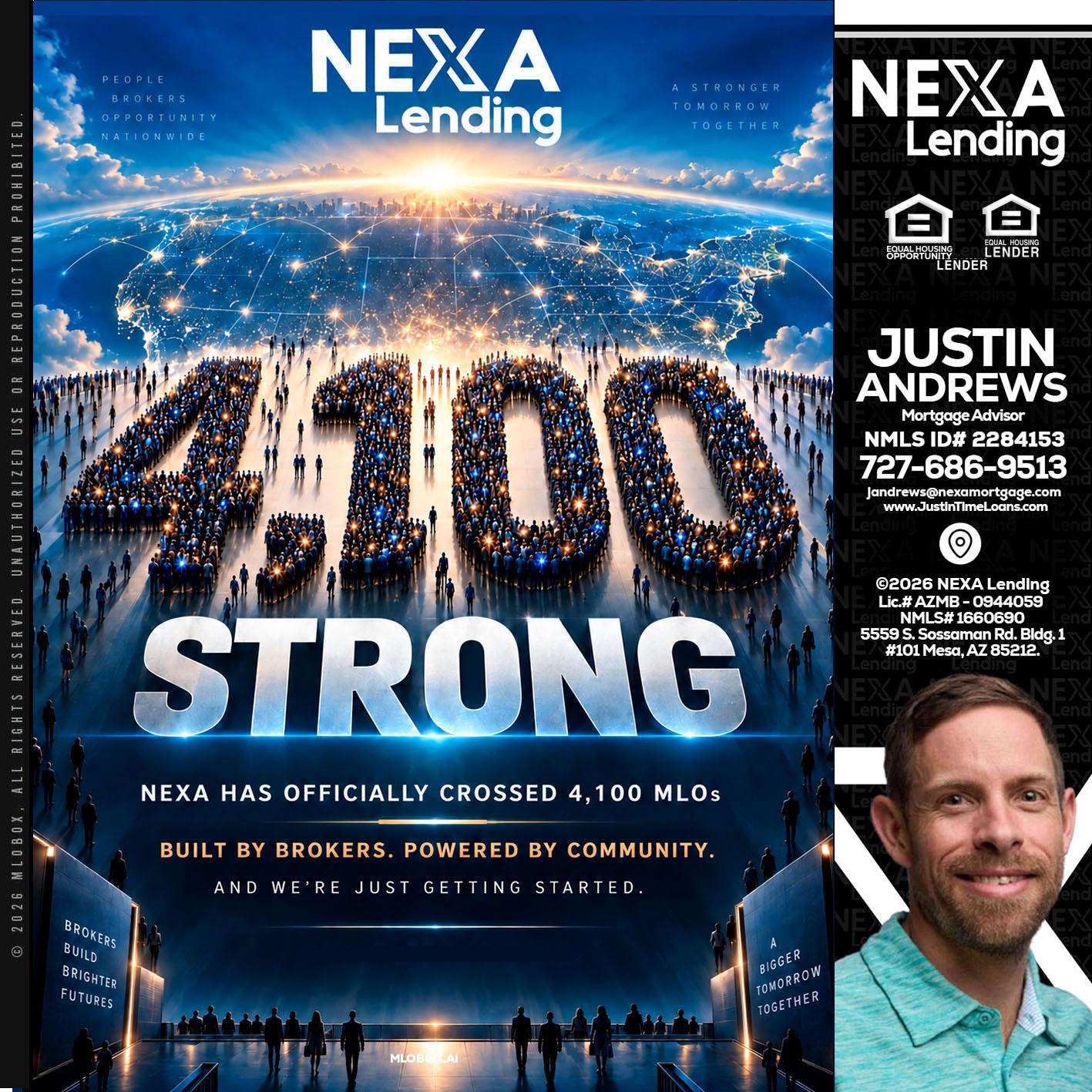 4,100 MLOs - Justin Andrews -Mortgage Advisor