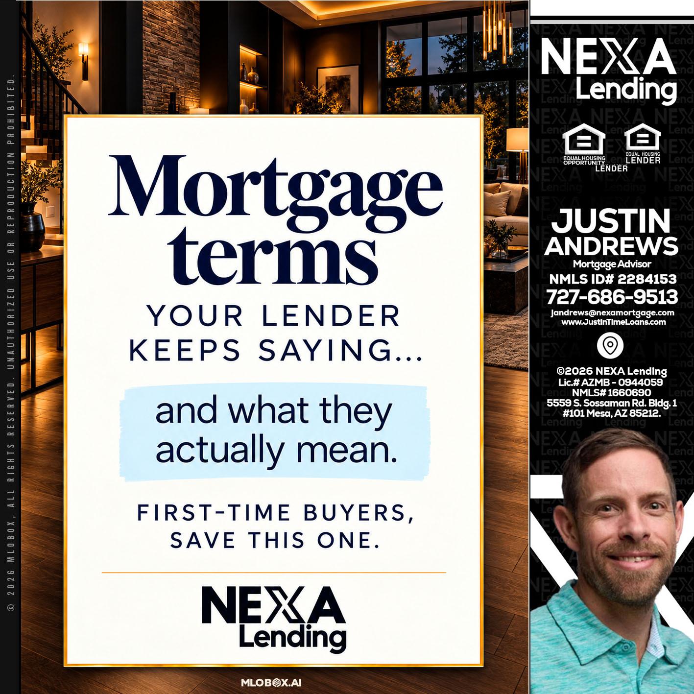 mortgage terms - Justin Andrews -Mortgage Advisor
