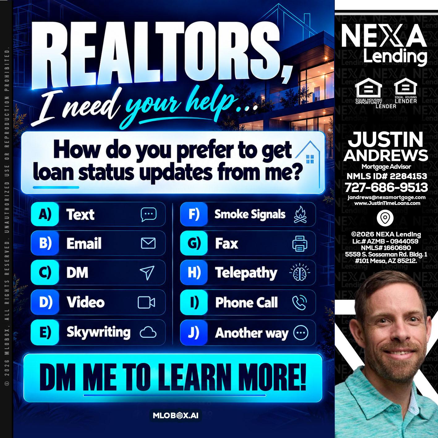 REALTORS - Justin Andrews -Mortgage Advisor