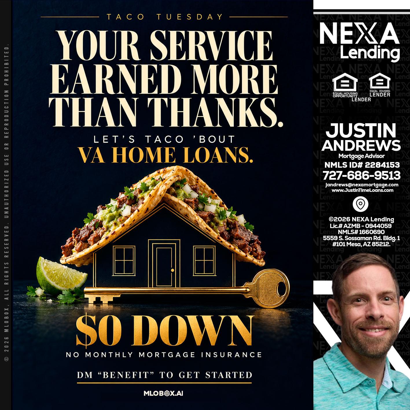TACO TUESDAY - Justin Andrews -Mortgage Advisor